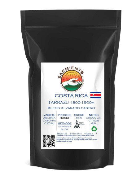 COSTA RICA TARRAZU,  Santa Rosa, Don Alexis Alvarado 1900m- HONEY